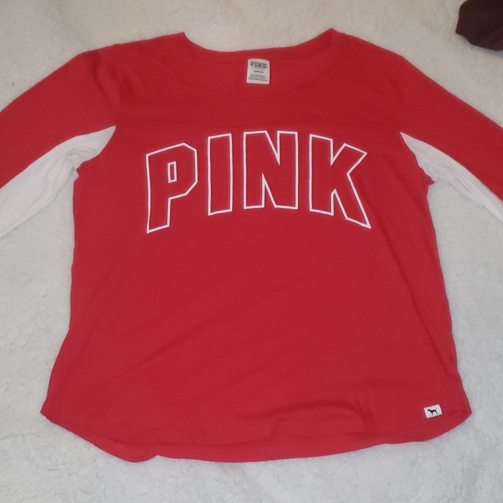 Red & White Victoria secret PINK top